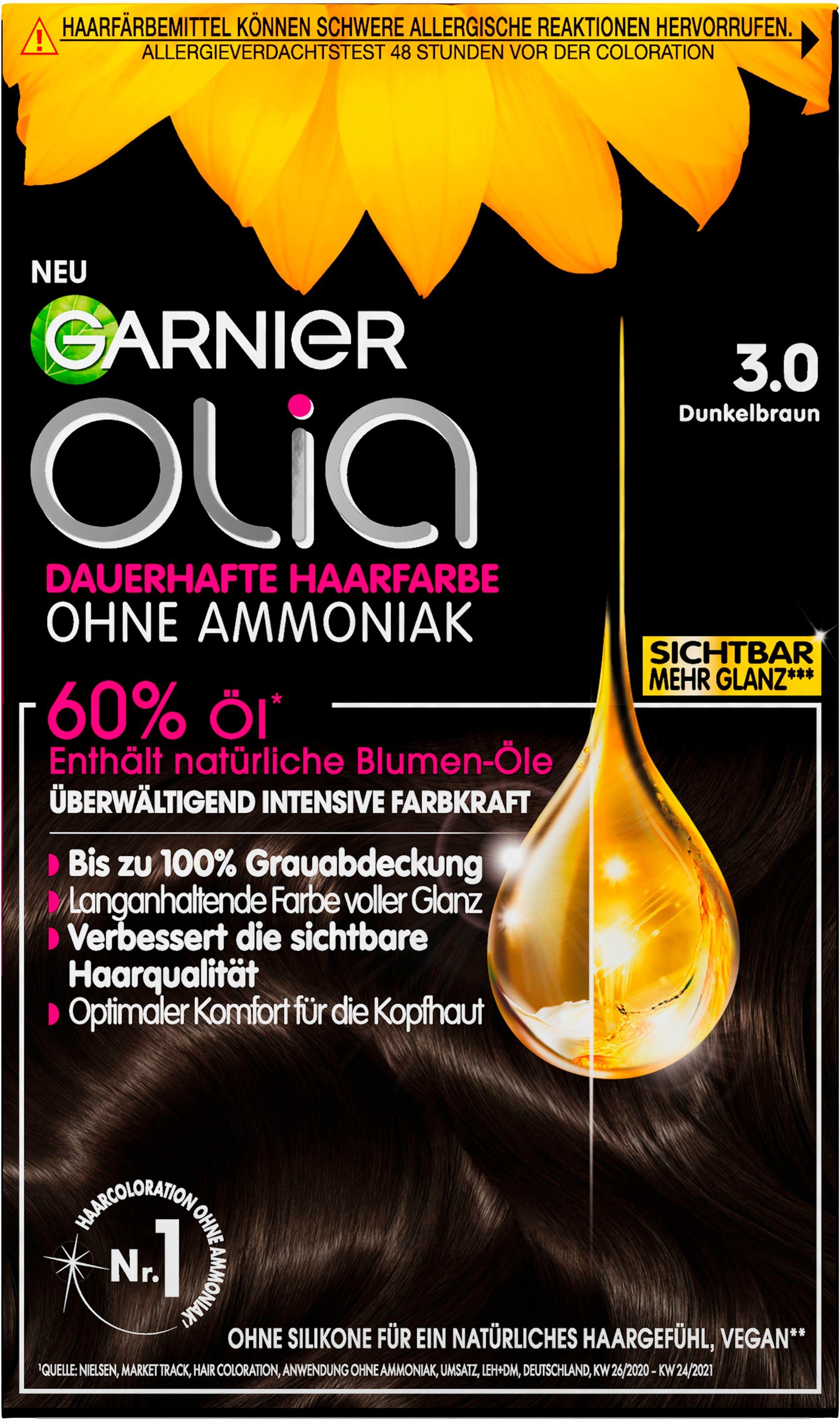 GARNIER Coloration Garnier Olia dauerhafte Haarfarbe, Set, 3-tlg., Ölbasis
