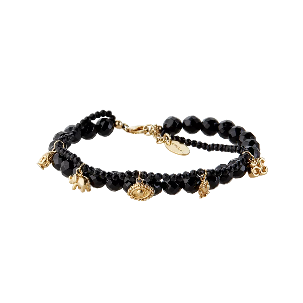 Bracelet à pendentif House of Rituals, plaqué or, orné d'une pierre précieuse