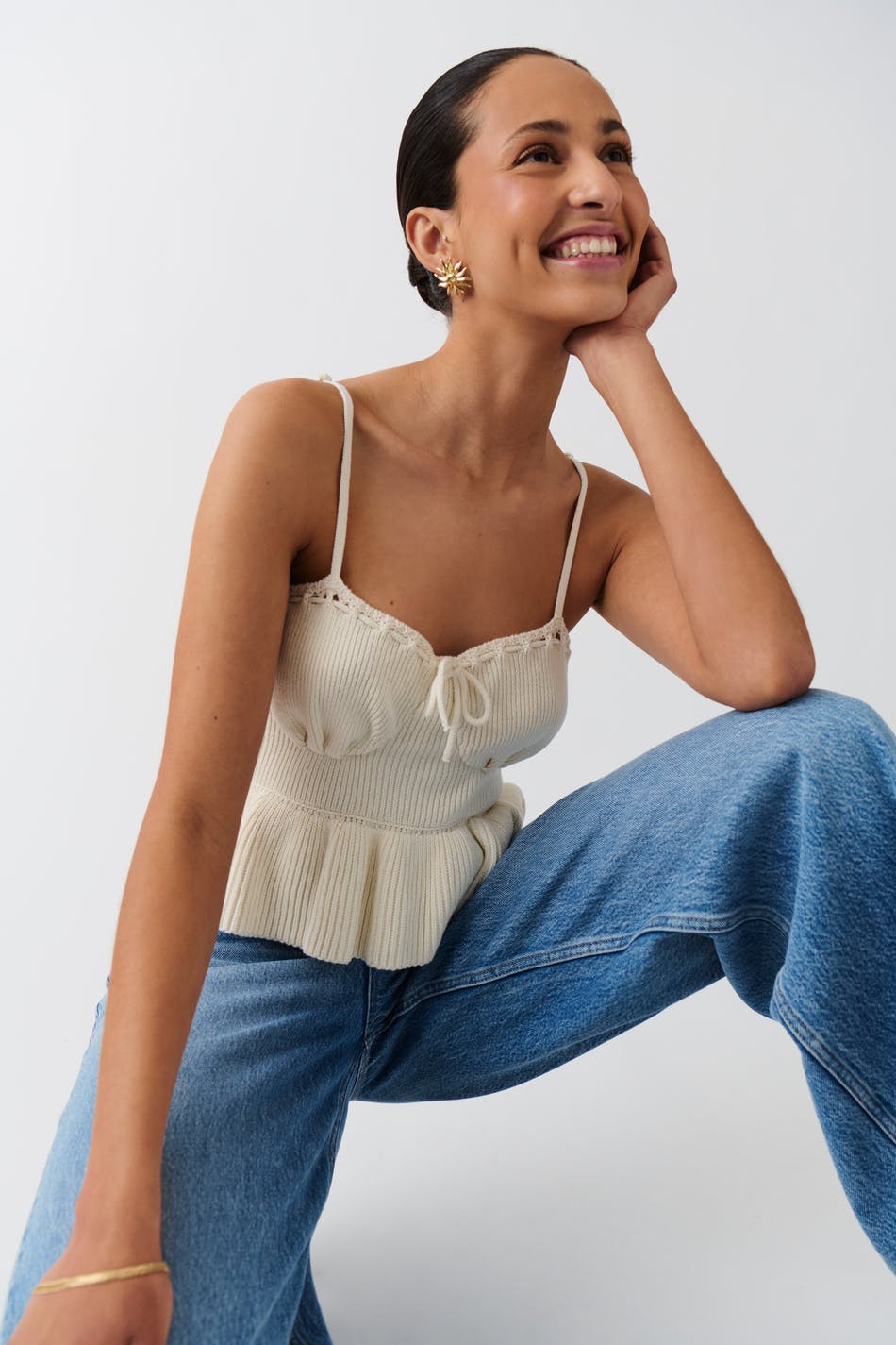 Knitted frill singlet
