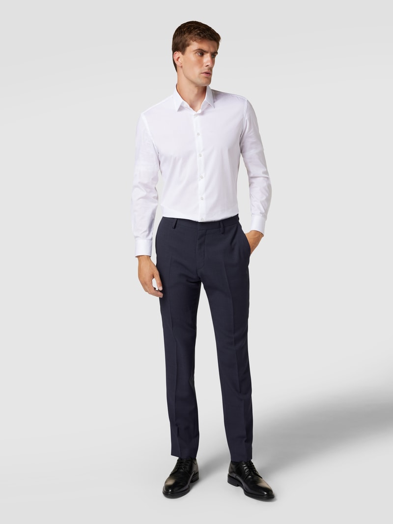 Regular Fit Hose aus Schurwoll-Mix mit Stretch-Anteil Modell 'Enrico' in schwarz