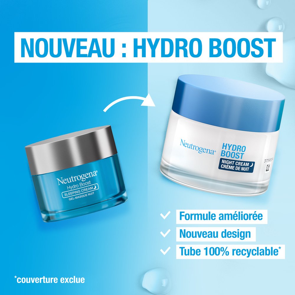 neutrogena Hydro Boost, Crème Hydratante Visage deNuit, Soin Visage, 50ml Hydratant