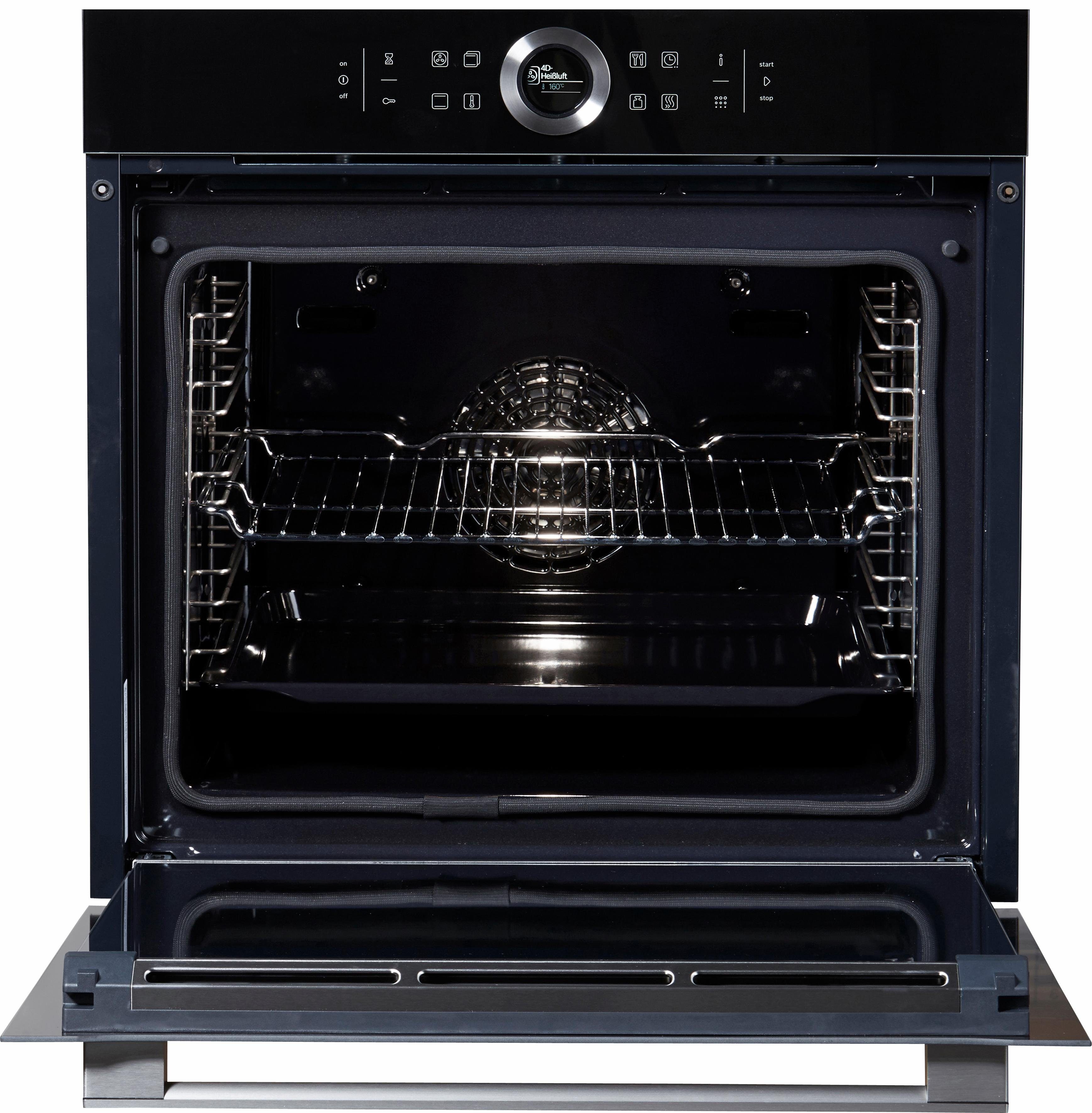 BOSCH Pyrolyse Backofen Serie 8 HBG675BB1, mit Teleskopauszug nachrüstbar, Pyrolyse-Selbstreinigung, mit AutoPilot