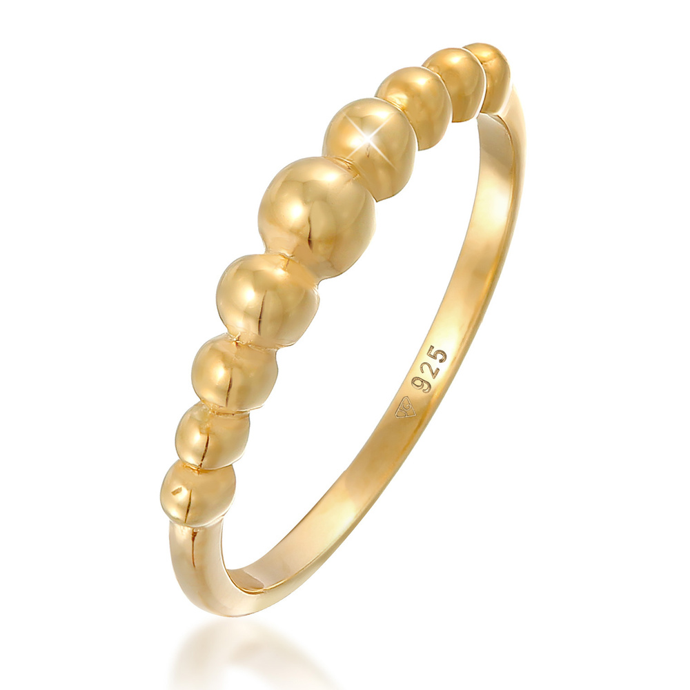 Elli Elli Bague Bague à empiler pour dames Boule à pois Optique Blogger Trend en argen Bague