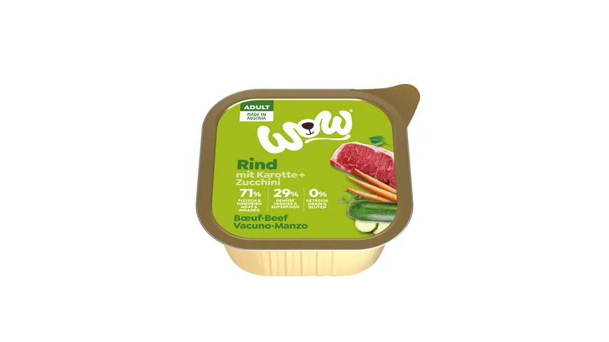 WOW Hundenassfutter Adult Rind 150 g