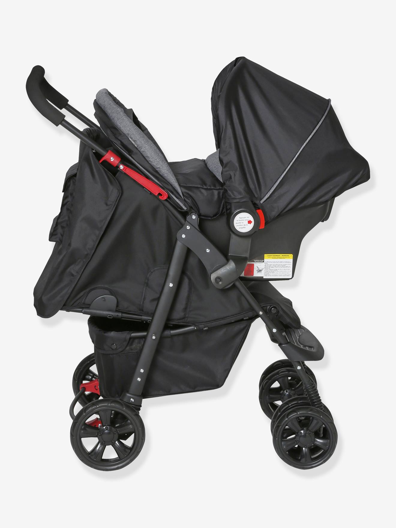 Combiné duo babycoque + poussette vertbaudet Primacity gris