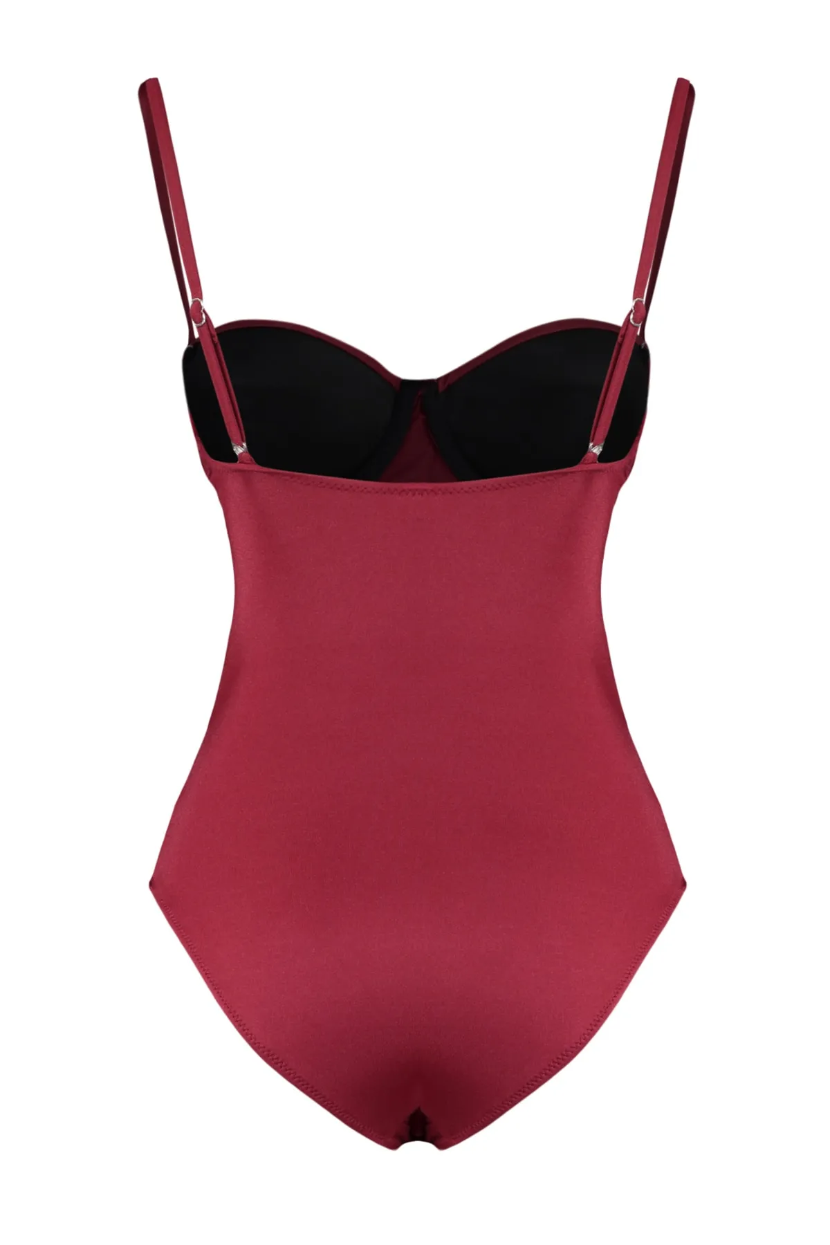 Trendyol Collection  Burgunderfarbener, regulärer Badeanzug mit Balconette-Mesh-Details TBESS20MA0046