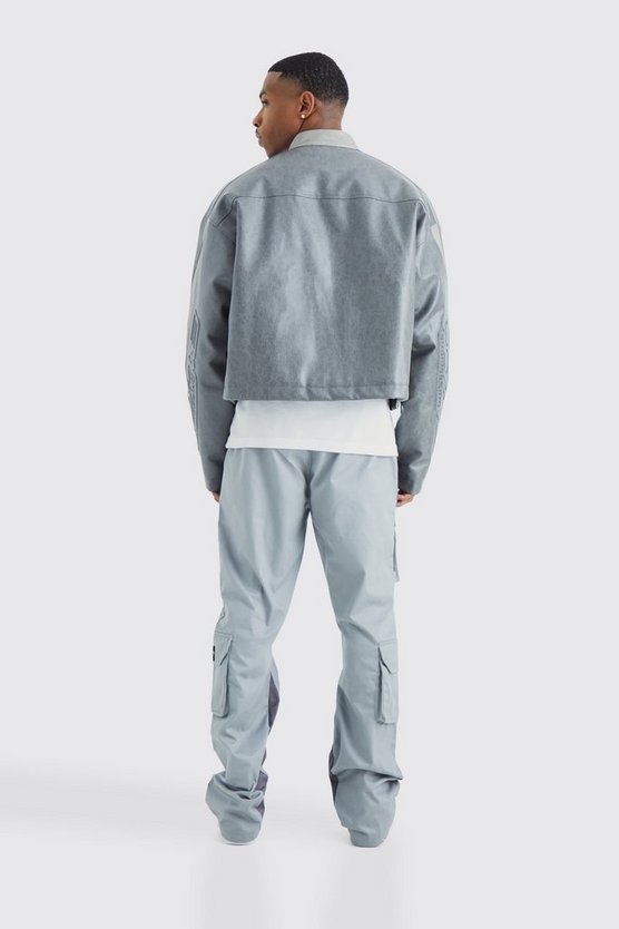 Slim-Fit Colorblock Cargo-Hose
