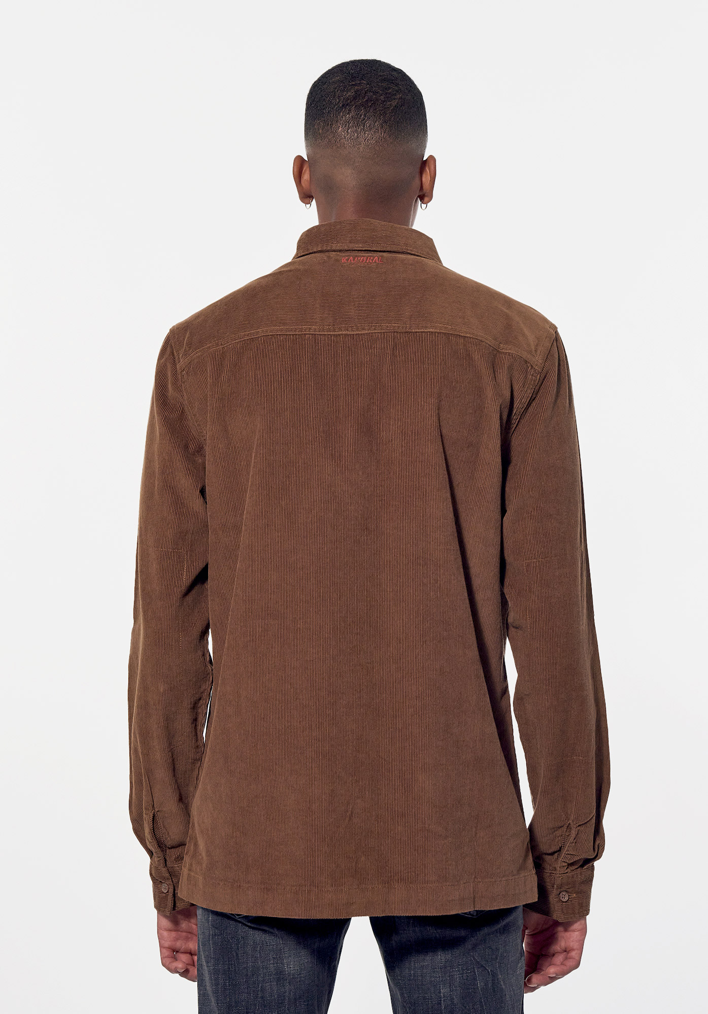 PLUTO  Chemise marron régular Homme en 100% coton