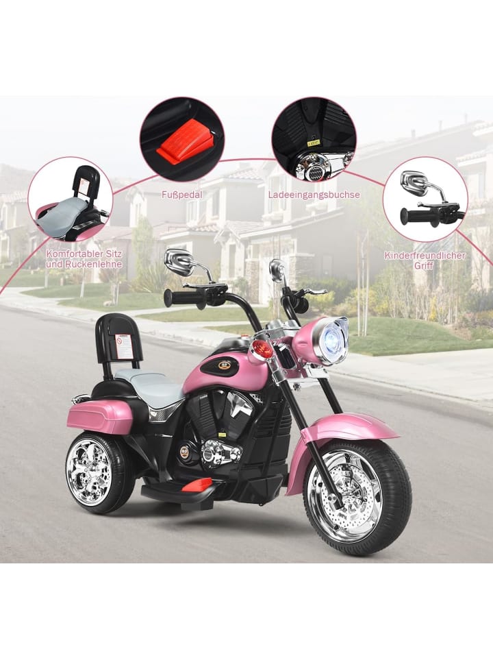 COSTWAY 6V Elektro Motorrad in Rosa günstig kaufen 91 cm