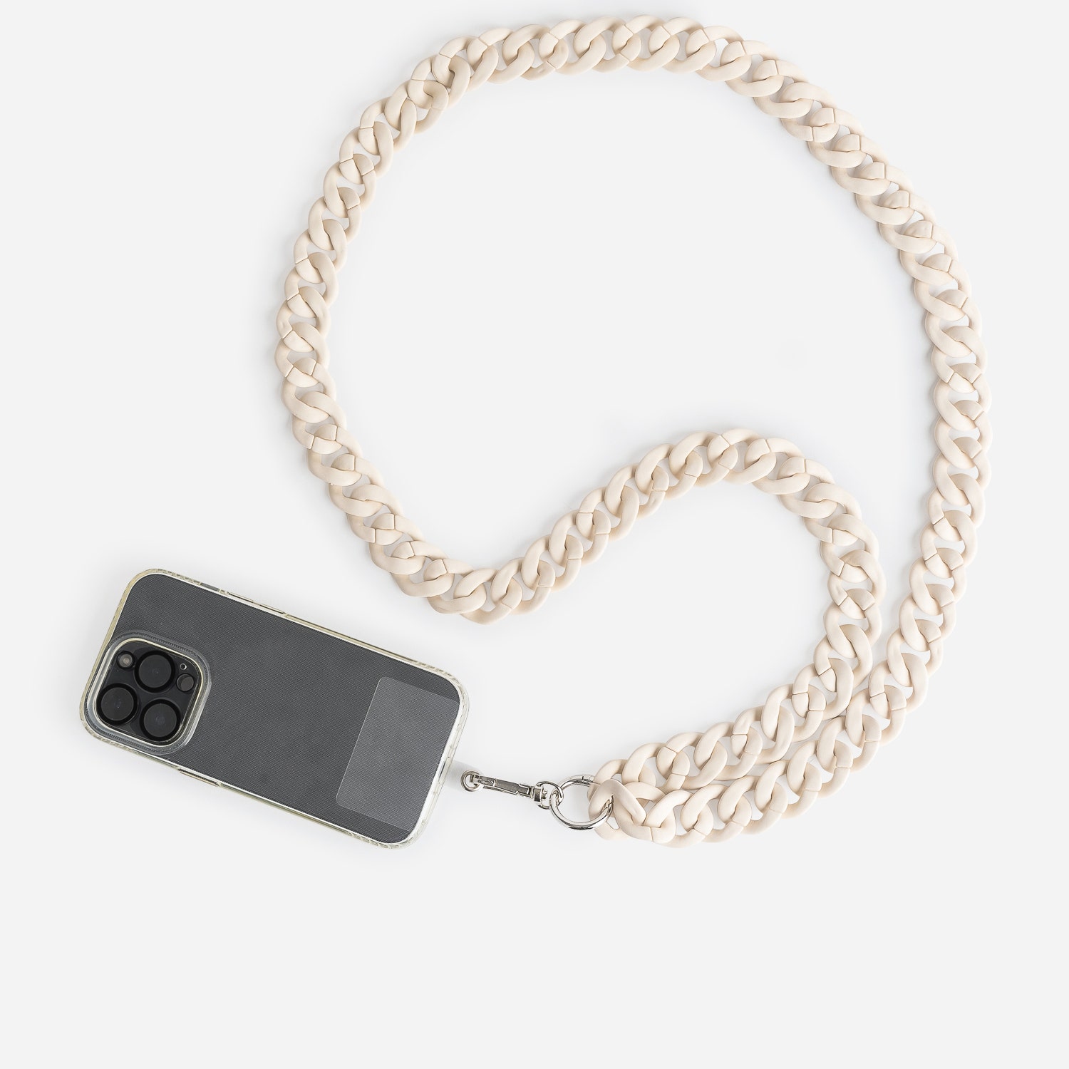 Chaîne bijou TEXTO écrue pour téléphone portable