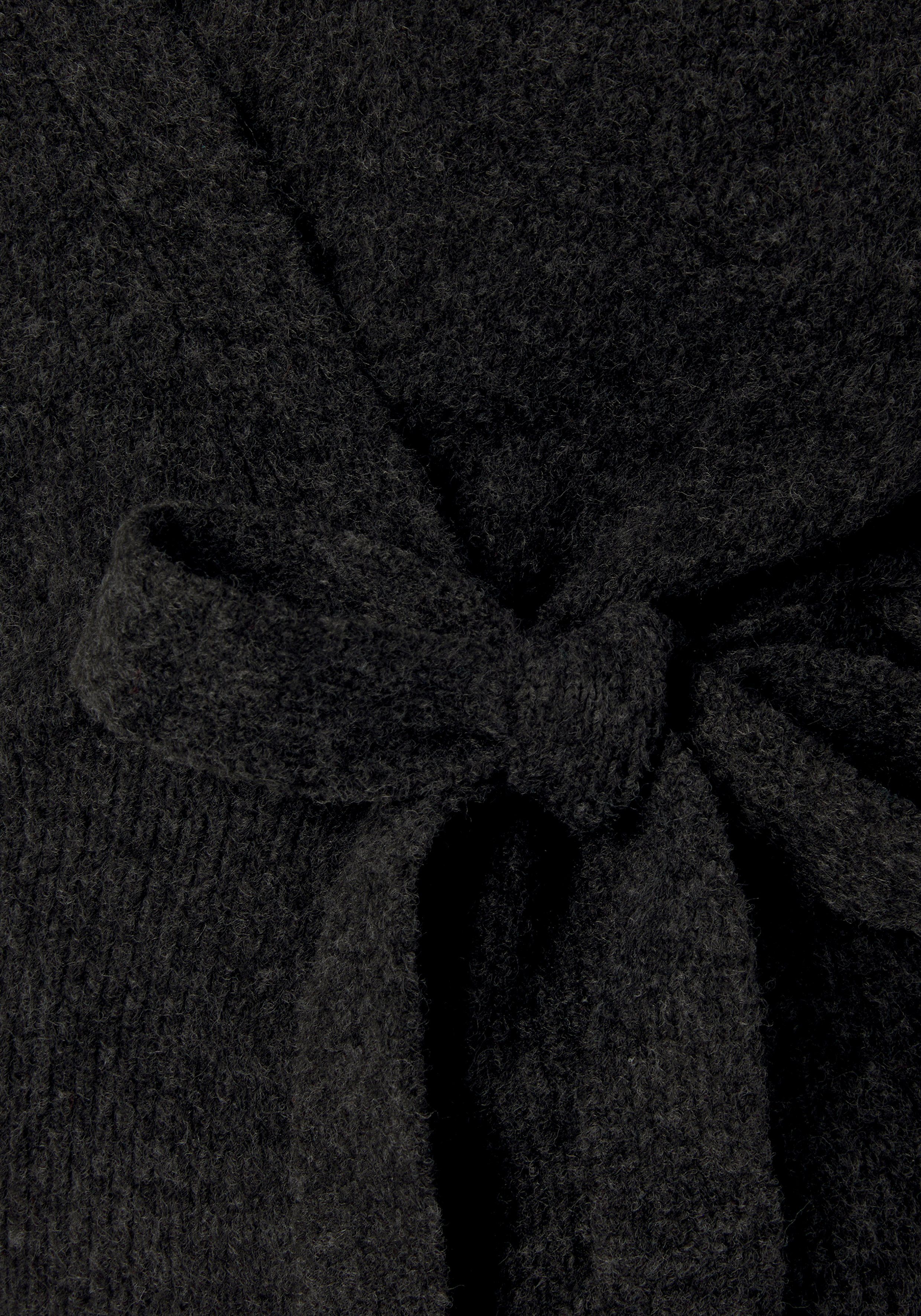 LASCANA Wickelstrickjacke -Strickjacke mit Bindeband und breitem Rippbündchen, Loungewear