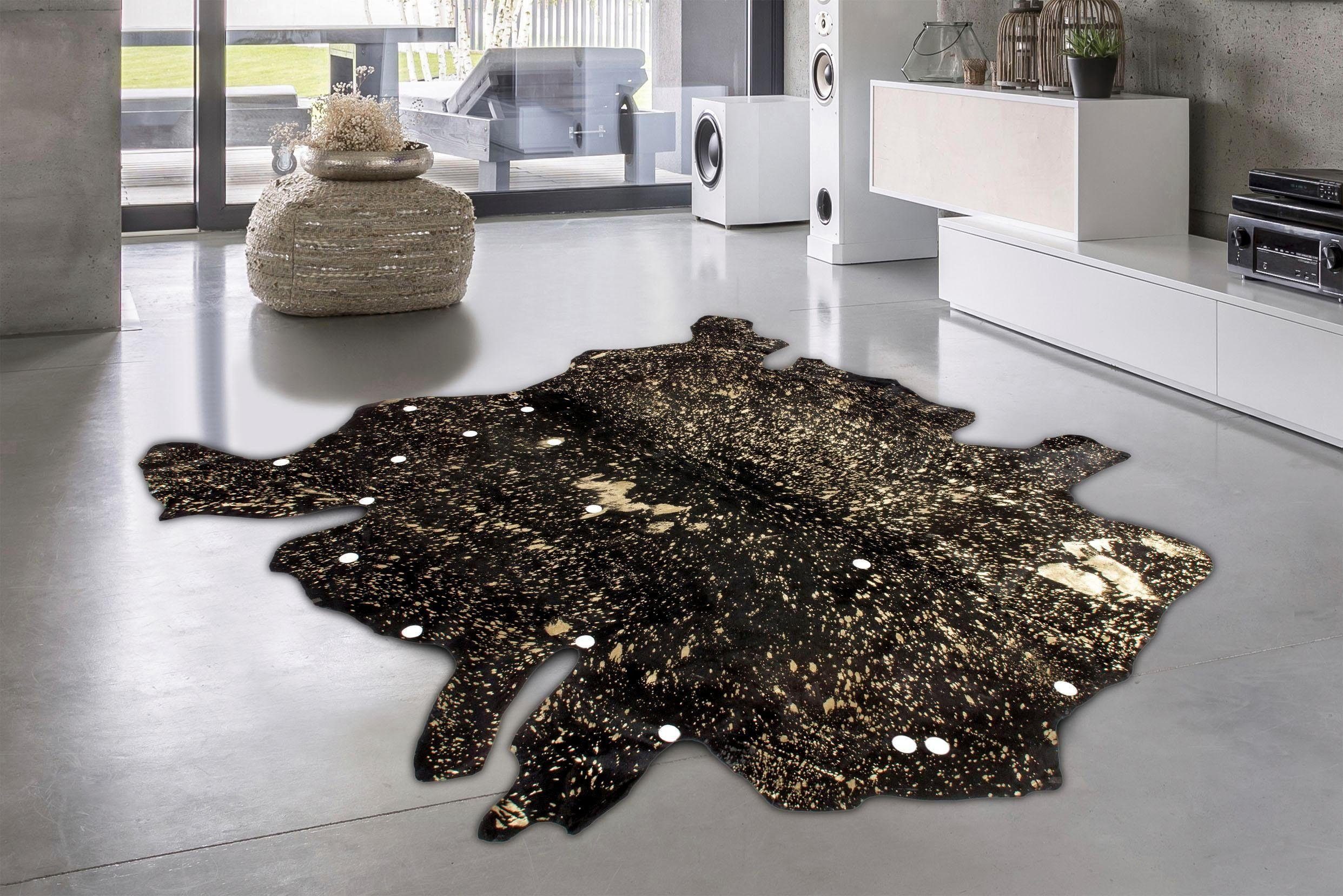 Fellteppich Ronda 210, calo-deluxe, fellförmig, Höhe: 8 mm, echtes Rinderfell, Wohnzimmer