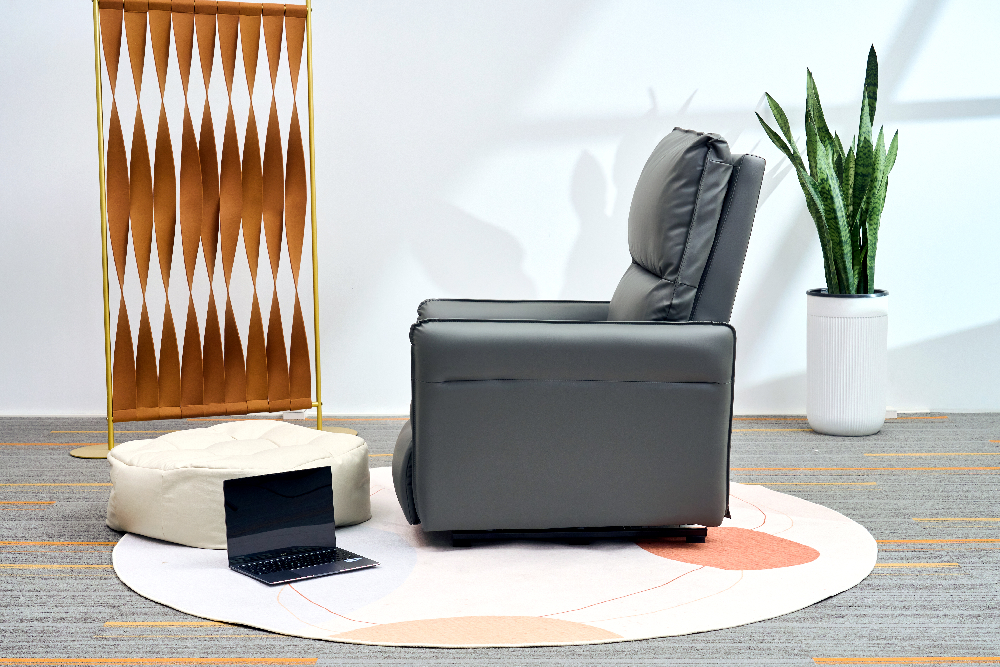 Happy Home elektrischer Schaukel- und Massagesessel mit Heizfunktion, Beinanhebung & Airbag HWP74-GRA grau