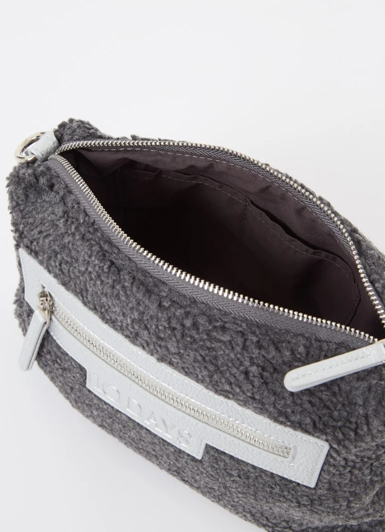 10DAYS  Mini crossbodytas van teddy met afneembare schouderriem