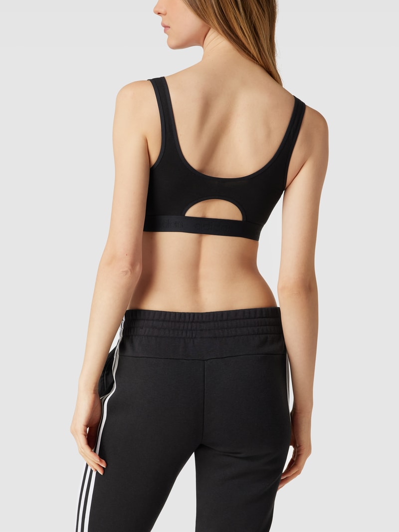 Bustier mit Label-Print in schwarz