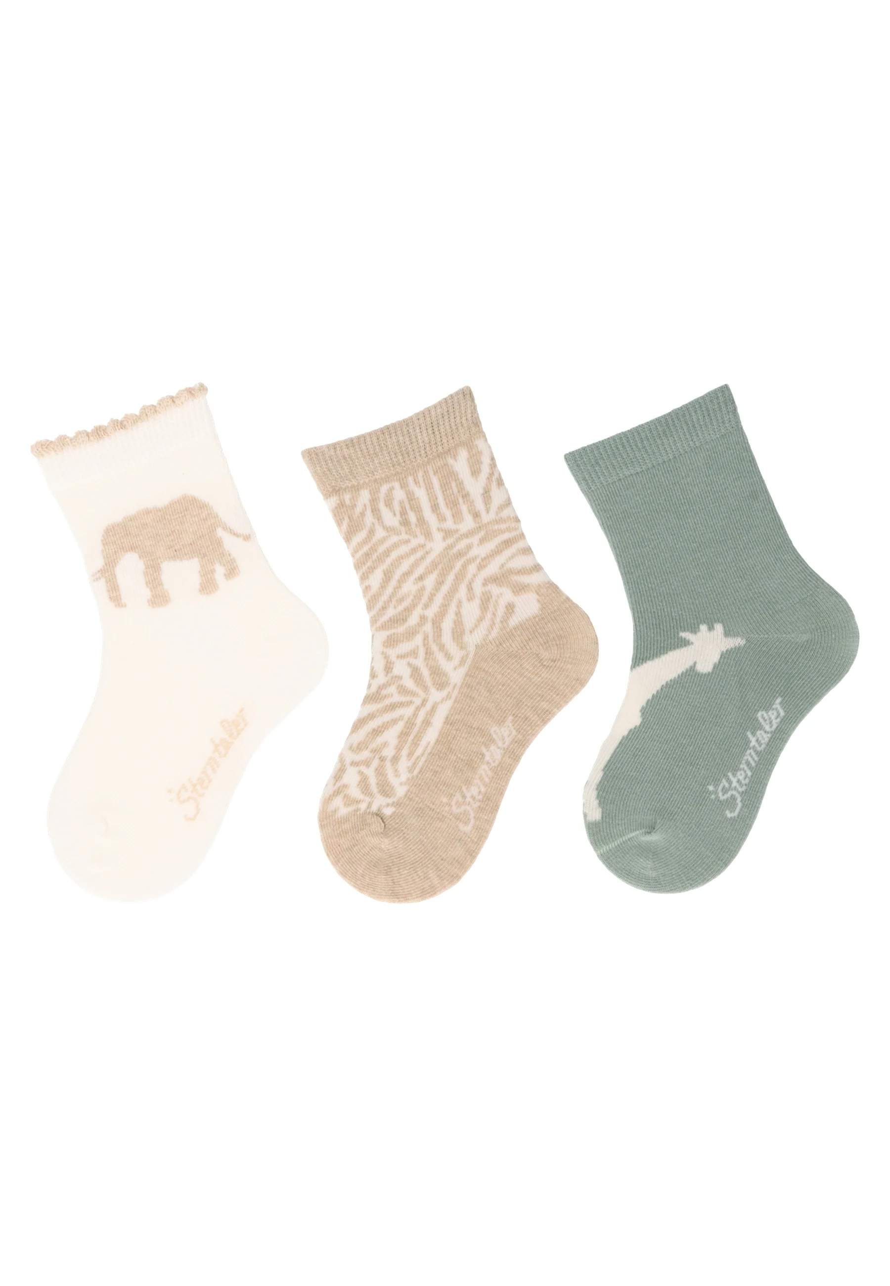 Socken im 3er Pack mit Motiv Afrika in versch. Farben