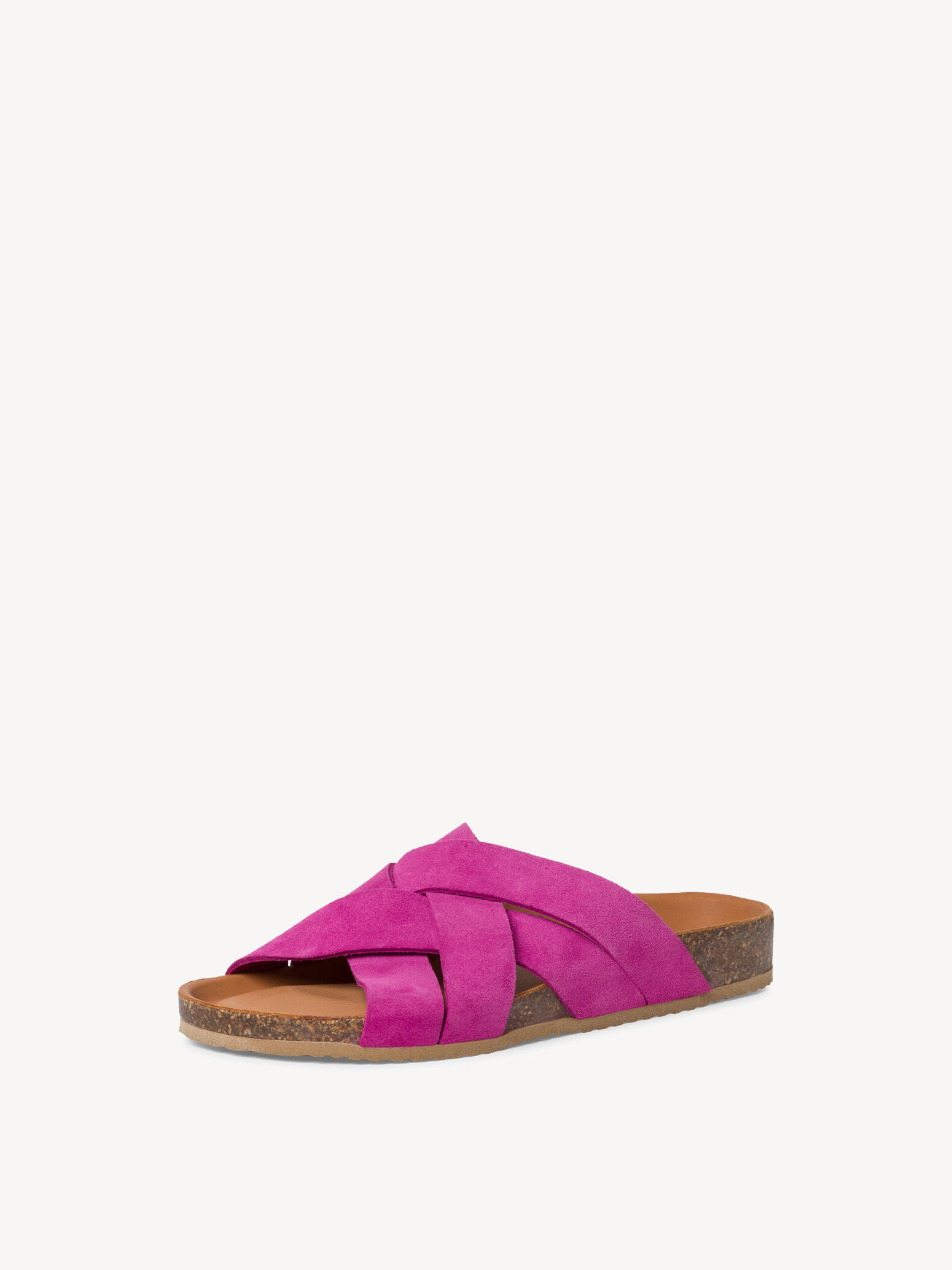Mule en cuir - rose fuchsia