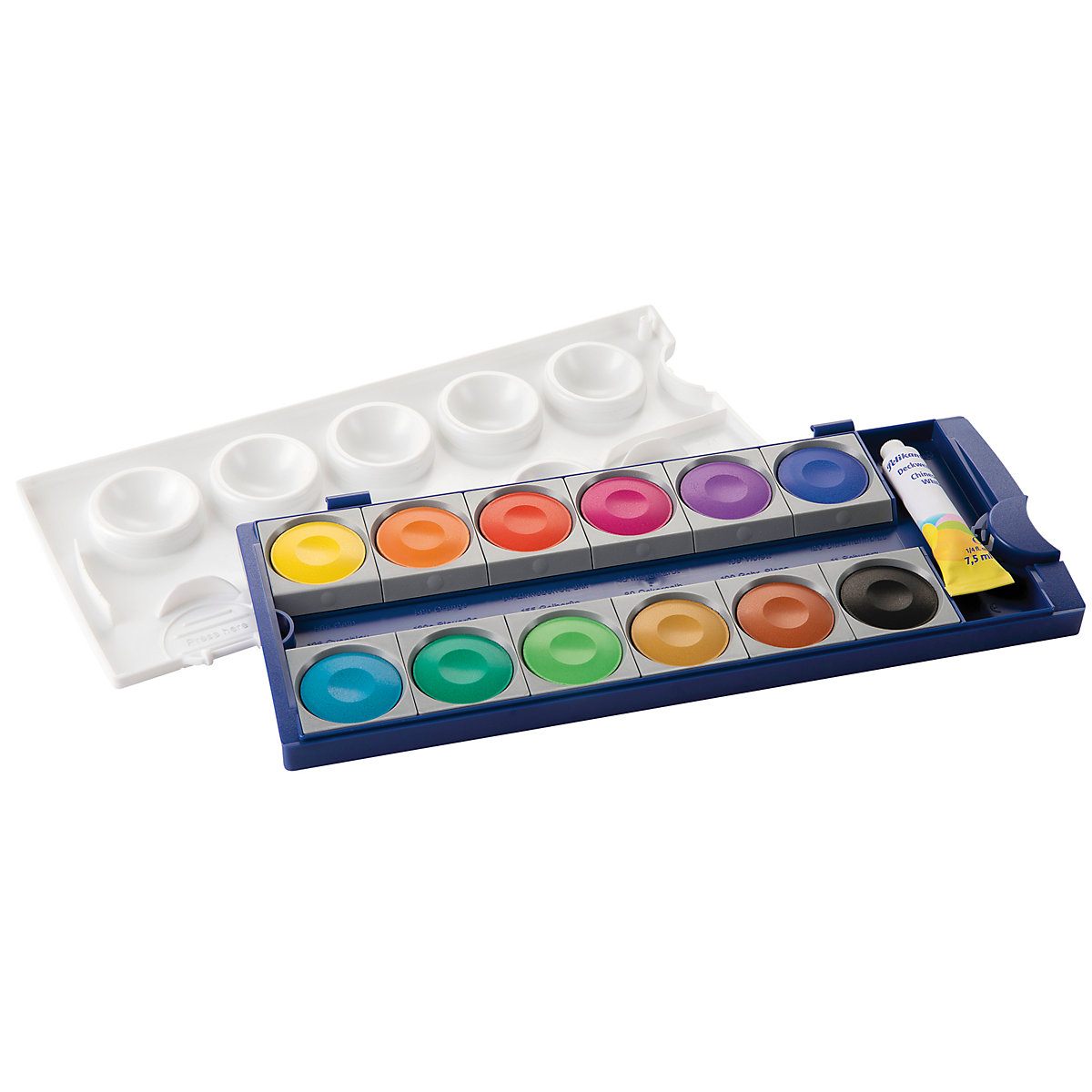 Deckfarbkasten K12, 12 Farben, inkl. Deckweiß