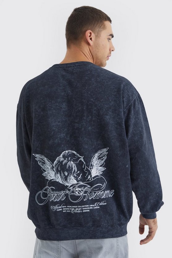 Oversize Sweatshirt mit Renaissance-Print