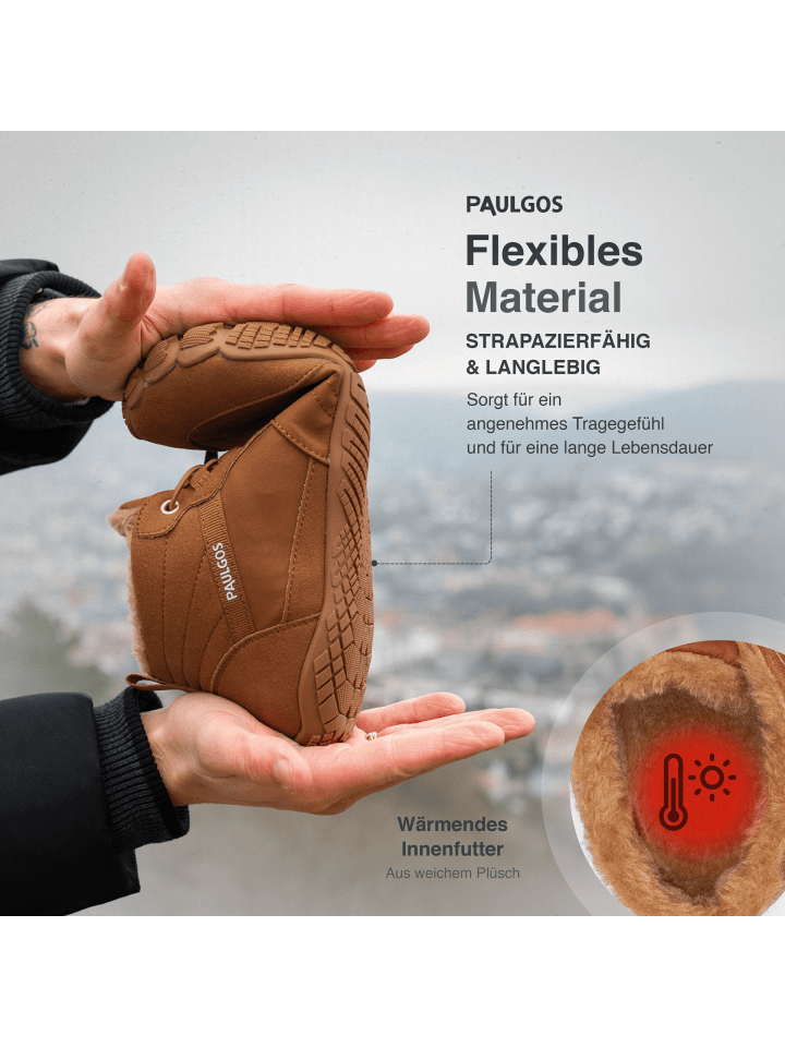 PAULGOS Winterbarfußschuhe, unisex, Größe 37-47 in 3 Farben in Braun günstig kaufen