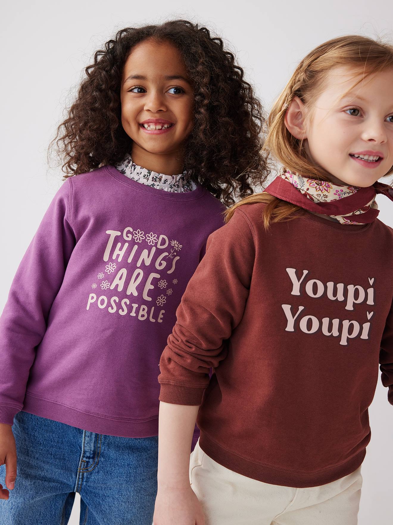Sweat Basics motifs détails irisés fille prune