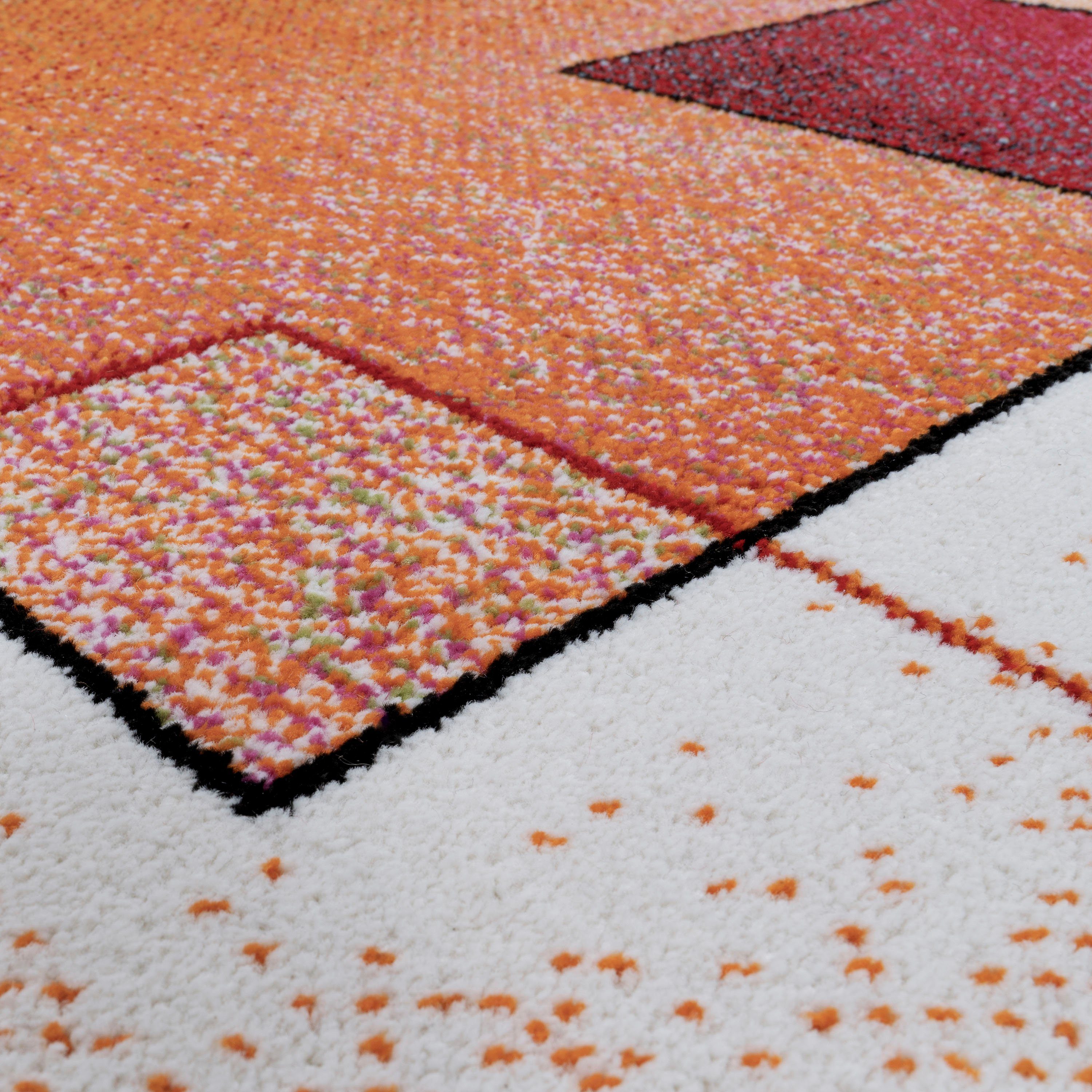 Teppich ECE 933, Paco Home, rechteckig, Höhe: 14 mm, Kurzflor, modernes Karo Design, ideal im Wohnzimmer & Schlafzimmer