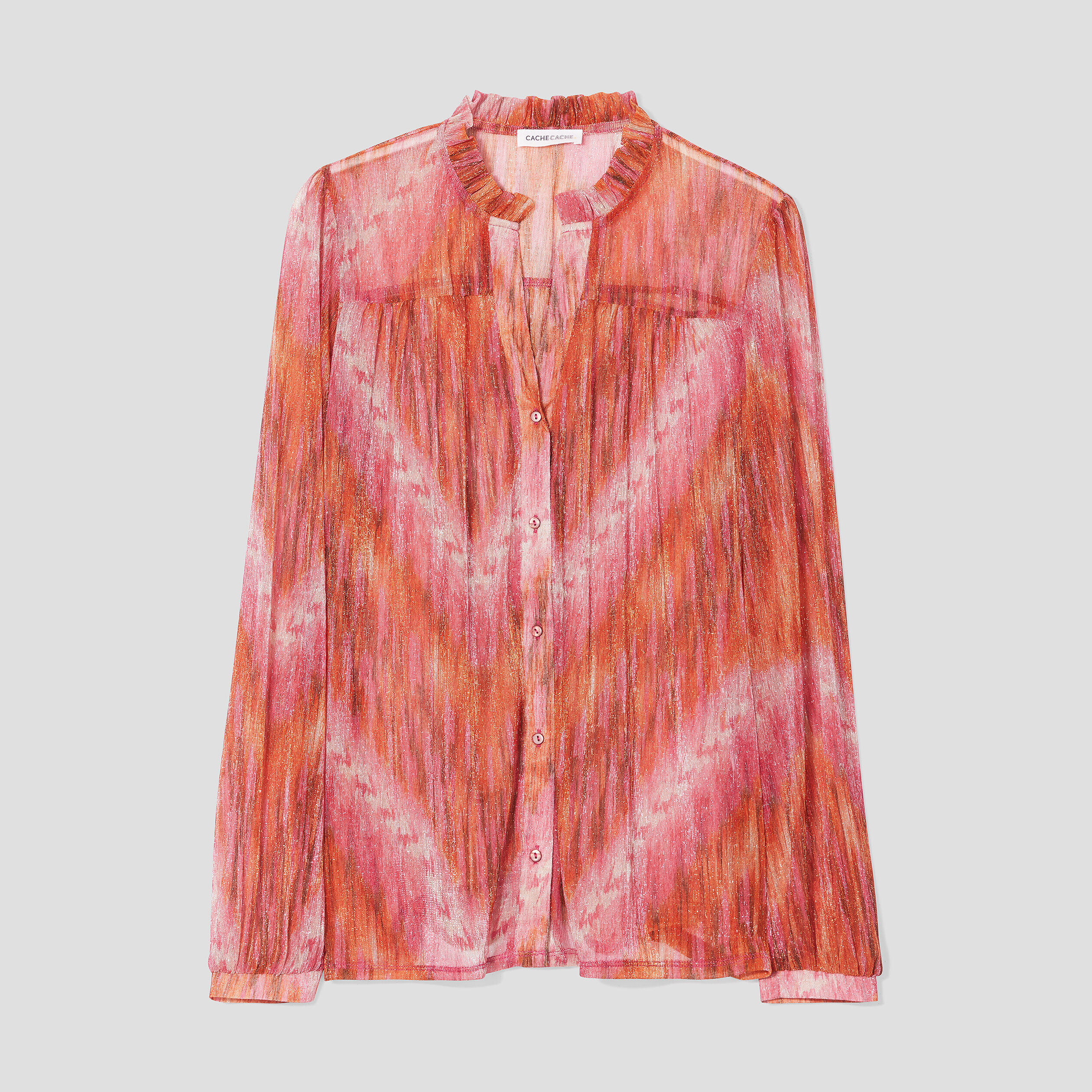 Chemise manches longues rose femme | Cache Cache