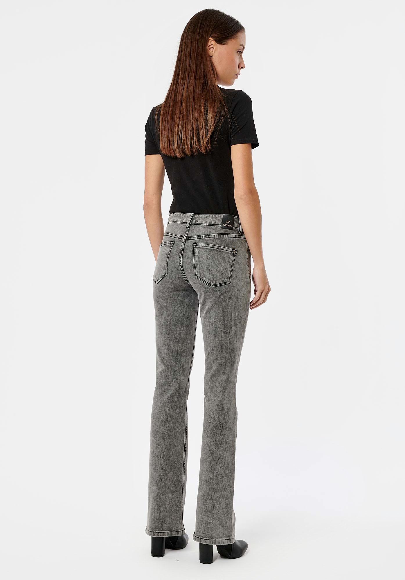 LUCKY  Jean bootcut gris Femme