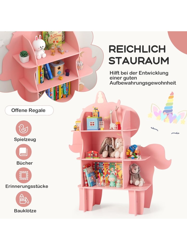 COSTWAY Kinderregal 3 Ebenen in Rosa günstig kaufen onesize