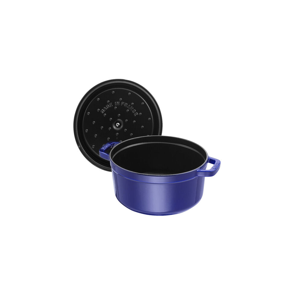 Cocotte 26 cm, rund, Dunkelblau, Gusseisen