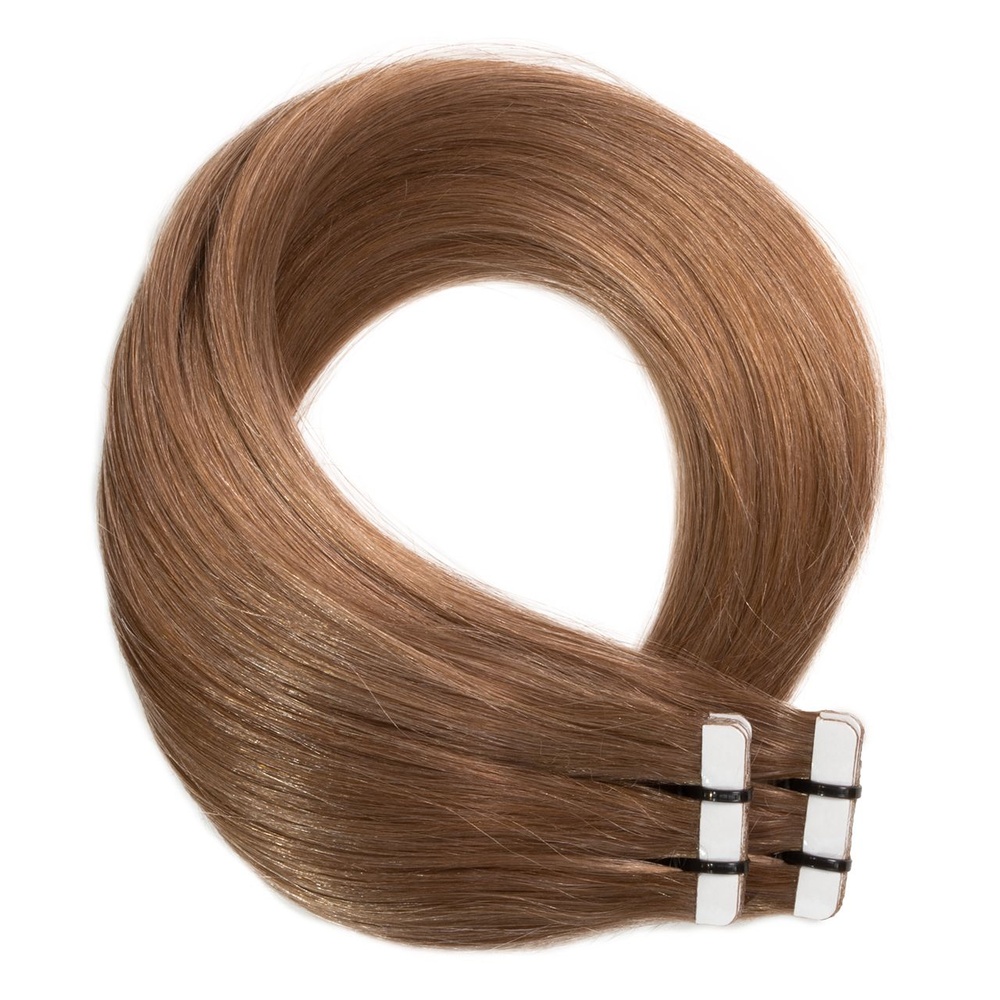 hair2heart Extensions adhésives Premium cheveux naturels #14 blond foncé extensions