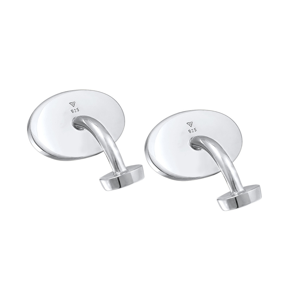 KUZZOI KUZZOI Boutons de Manchette Hommes Ovale Elégant en argent sterling 925 bouchon de bouteille