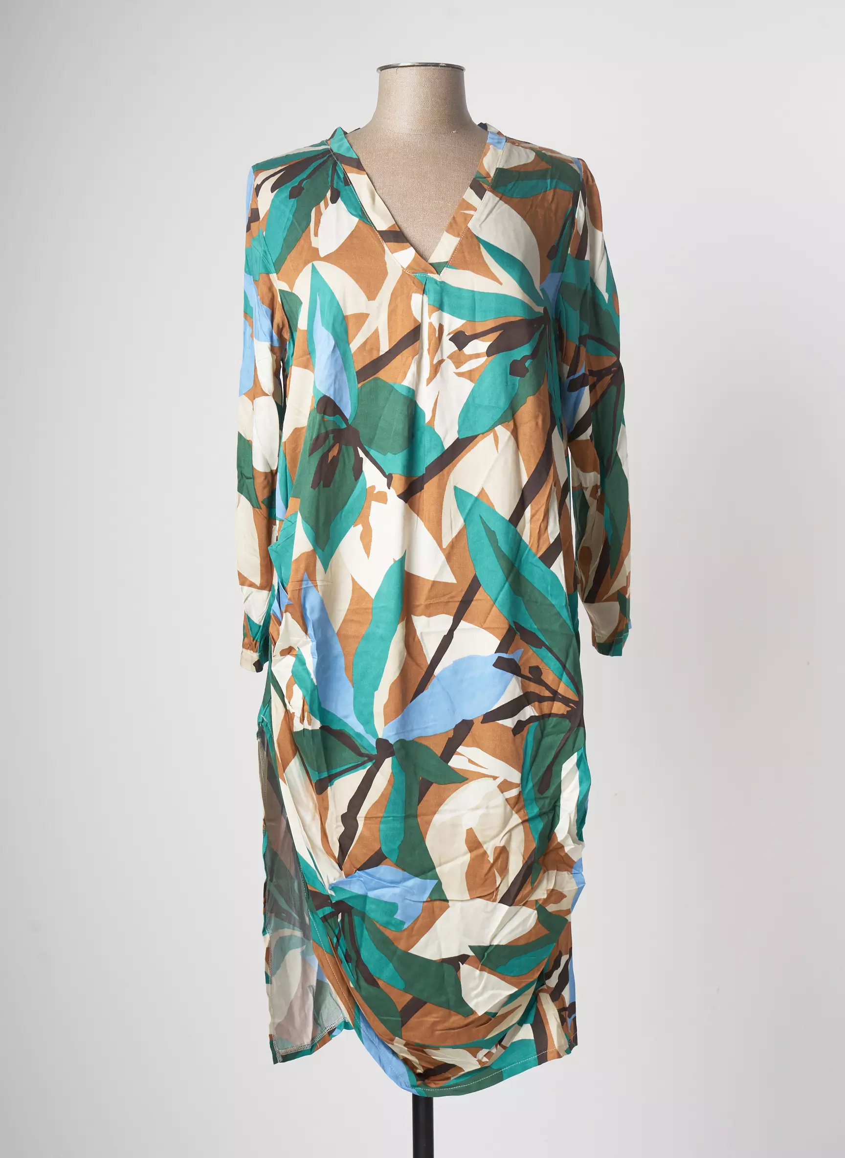 Tendance Unique Robes Mi Longues Femme couleur vert