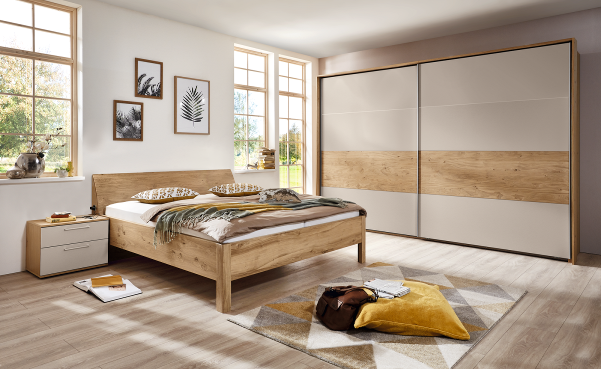 Modulmaster Doppelbett Balkeneiche 180 x 200 cm