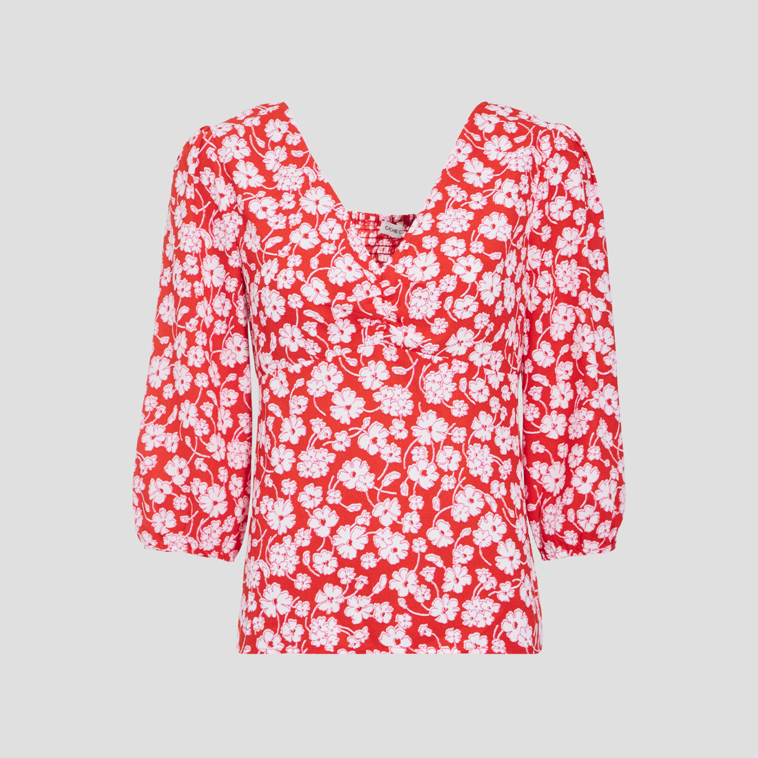 Blouse manches 3/4 rouge femme | Cache Cache