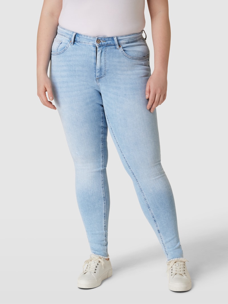 PLUS SIZE Jeans mit Label-Details Modell 'CARWILLY' in hellblau