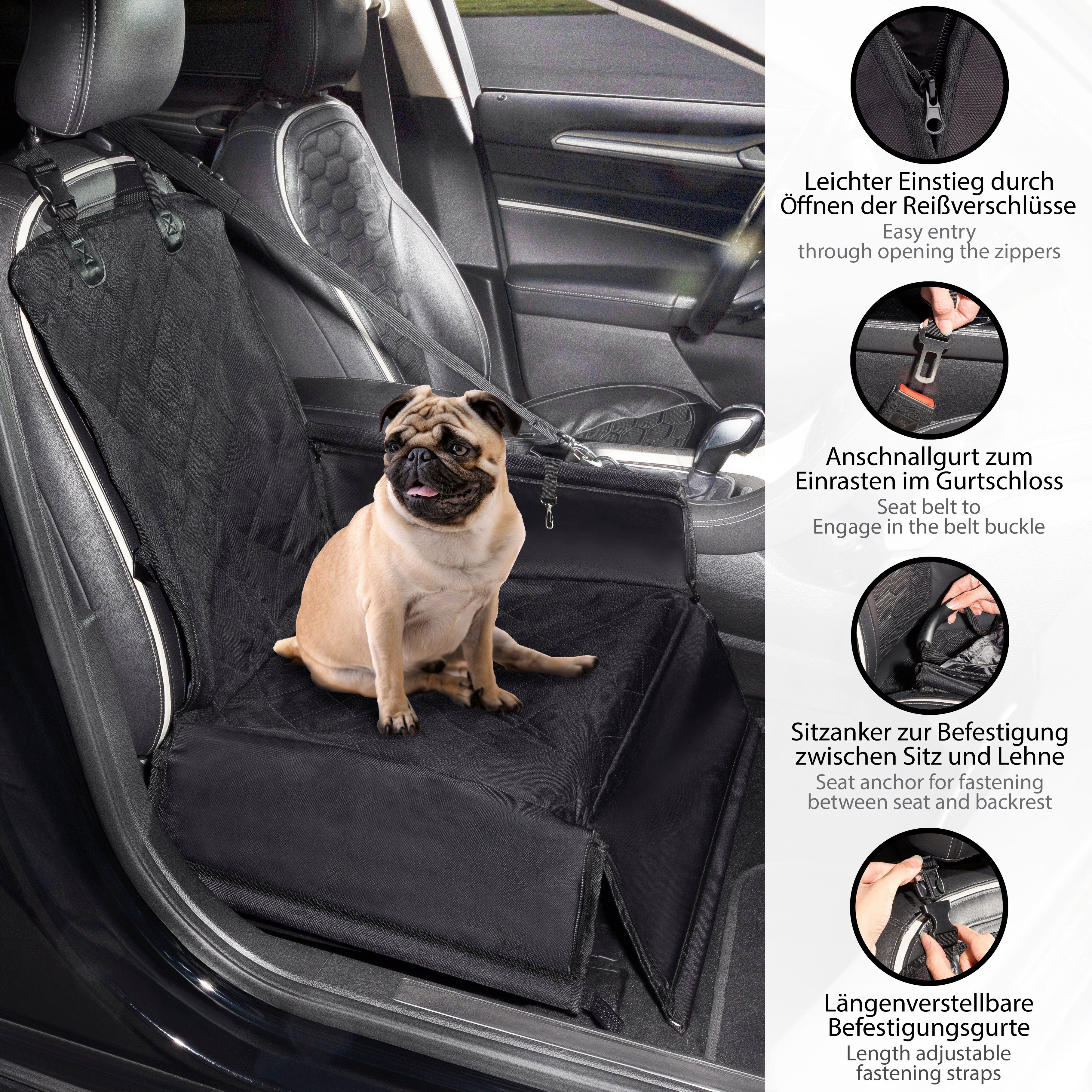 ONVAYA Hunde-Autositz Hundebox Auto, Hunde Autositz mit Anschnallgurt