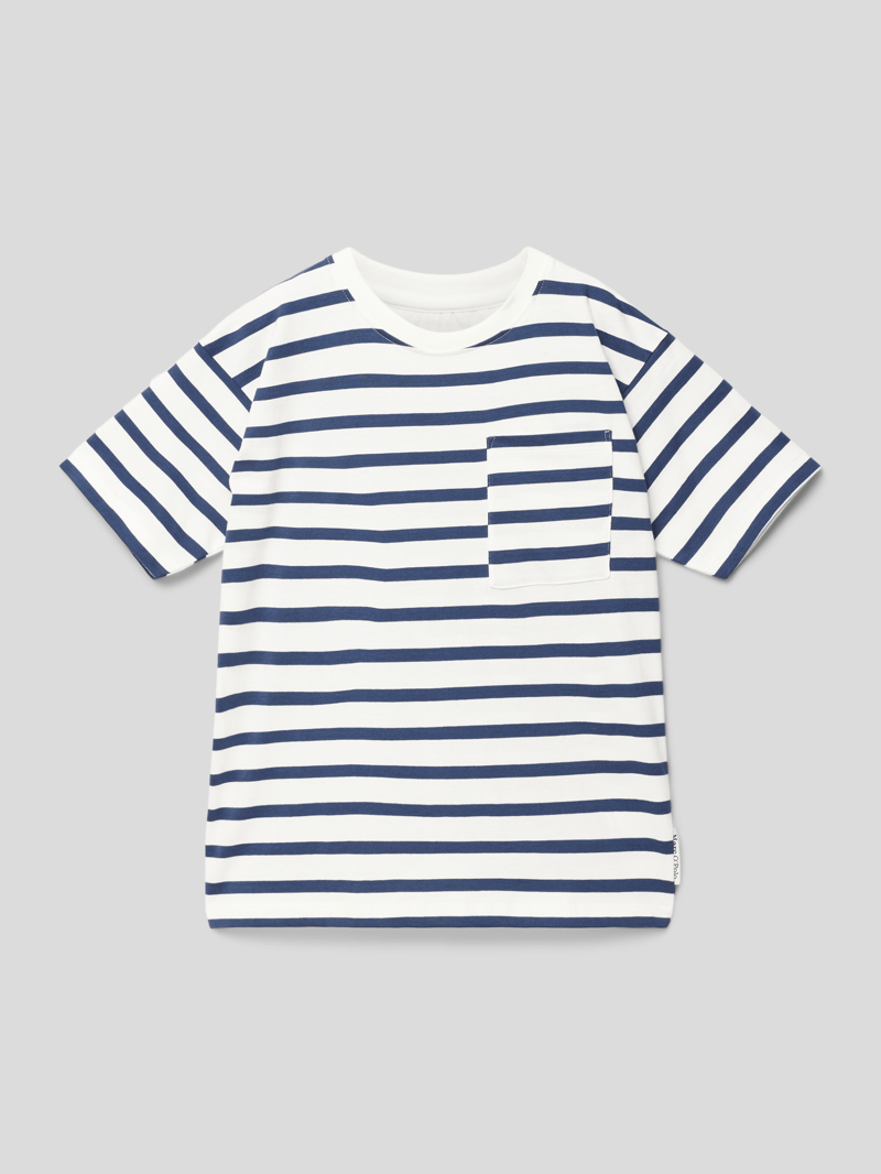 T-Shirt mit Streifenmuster in blau