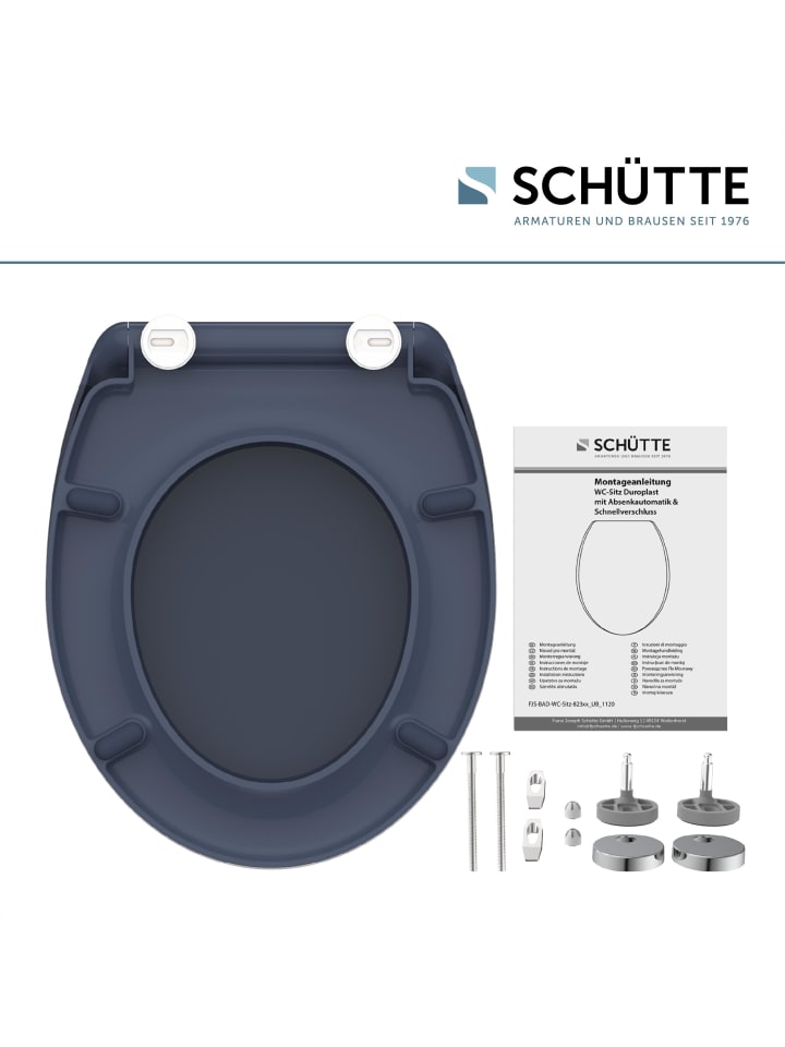 Schütte Duroplast WC Sitz Anthrazit mit Absenkautomatik - (L) 45 x (B) 37 x (H) 4 cm günstig kaufen onesize