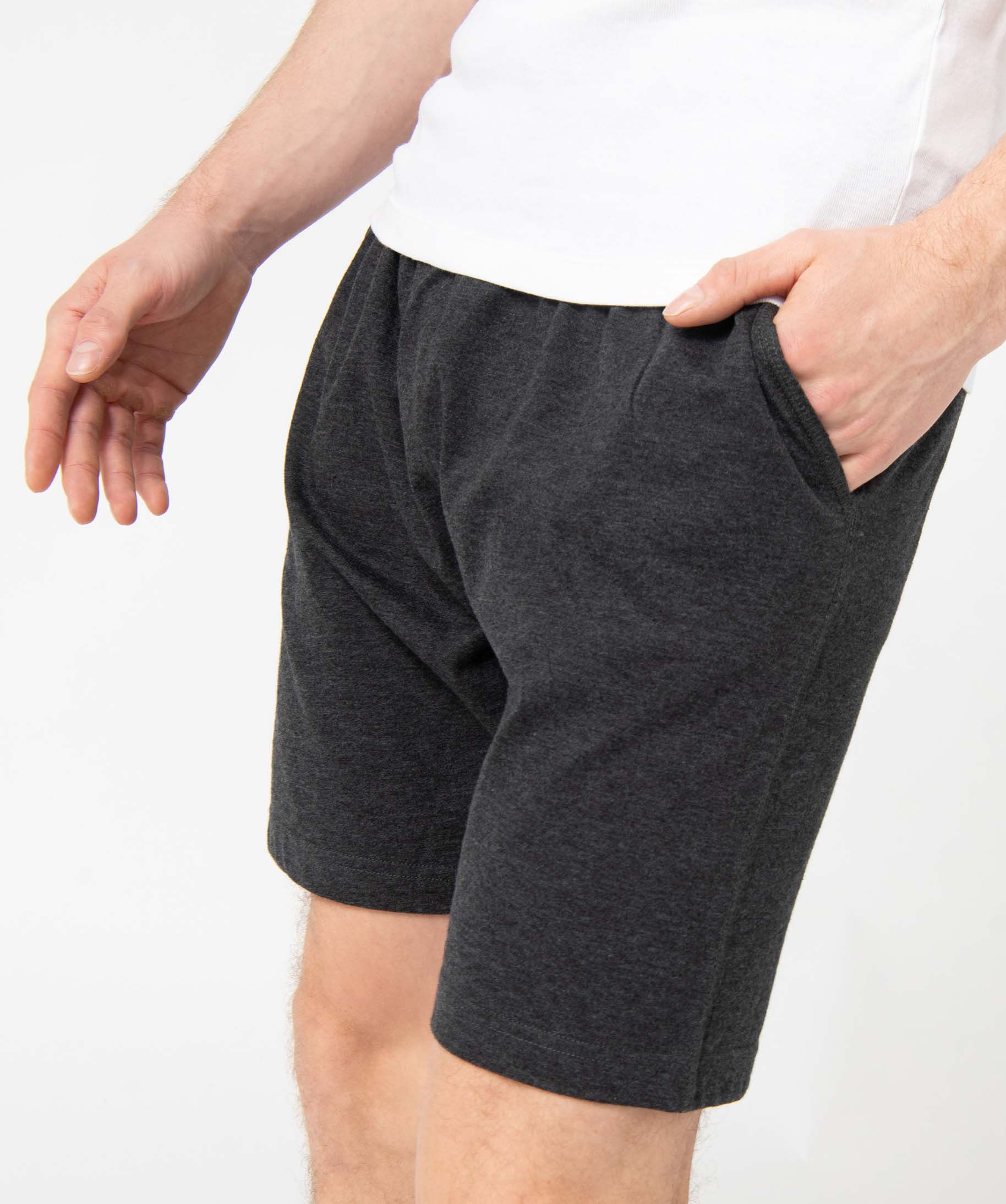 Short de pyjama homme en jersey à taille élastiquée gris fonce | GEMO