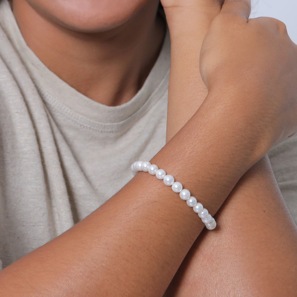 Elli Elli Bracelet Femmes Classique avec Perles de Coquillage en Argent Sterling 925 Bracelet