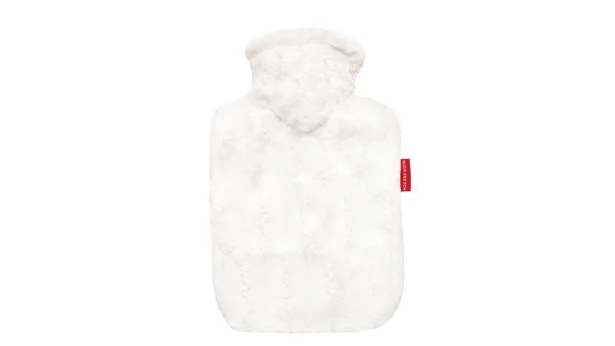 Hugo Frosch Wärmflasche mit Bezug in Tierfelloptik creme 1,8l