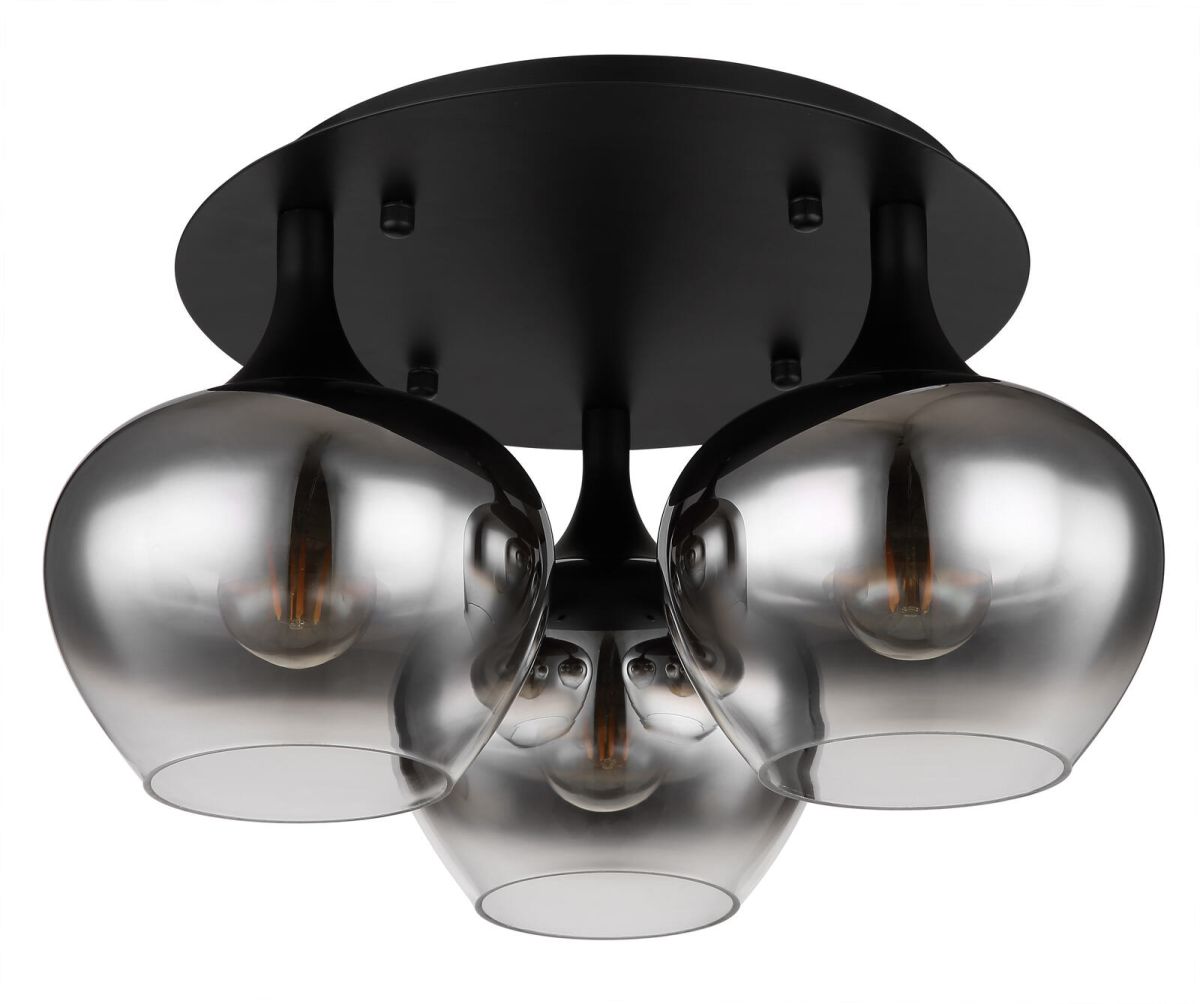 Globo 3-flg Deckenleuchte Maxy Rauchglas