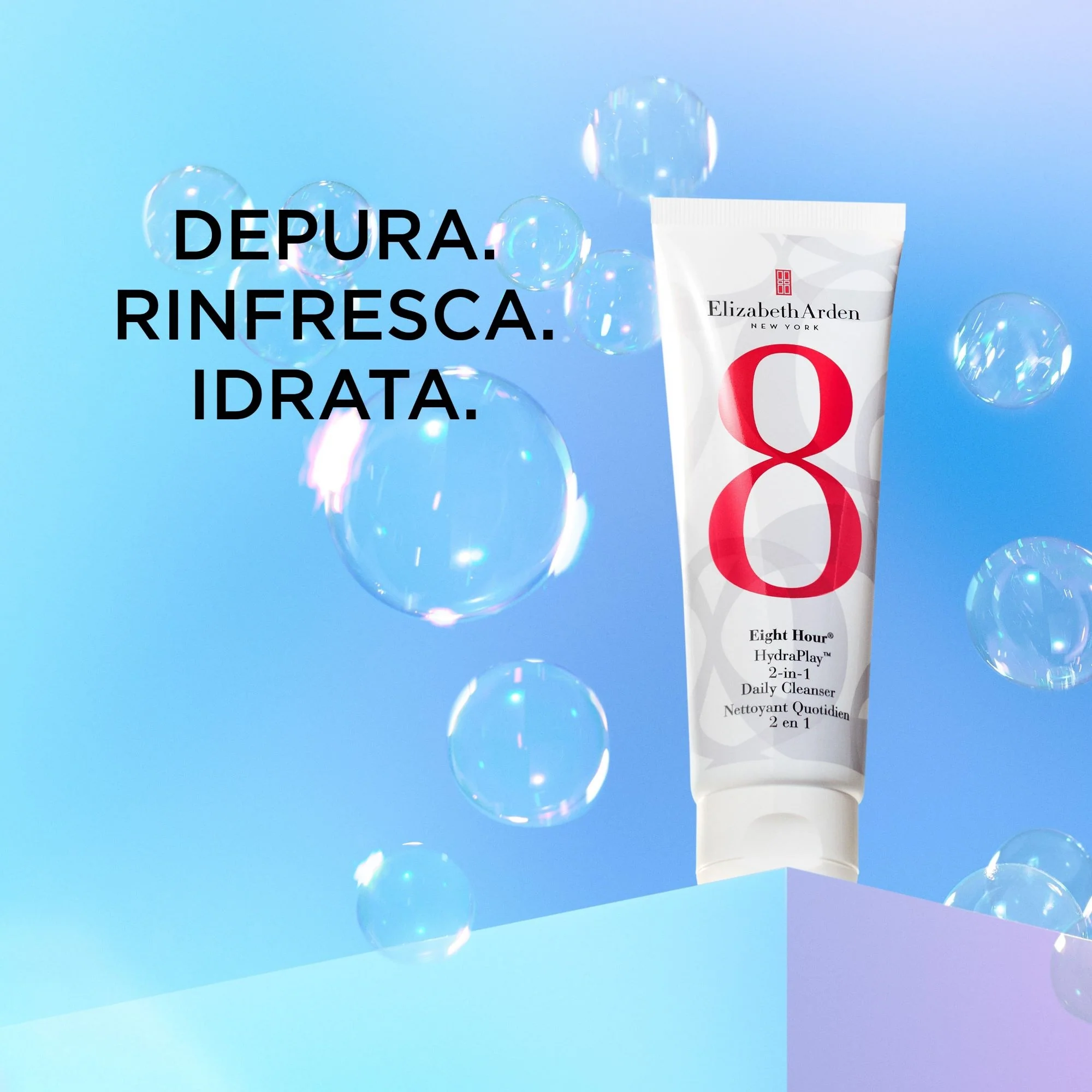 Eight Hour HydraPlay™ 2-in-1 ikdienas tīrīšanas līdzeklis - sejas tīrīšanas krēms, sejas tīrīšanas putas, attīroša sejas maska