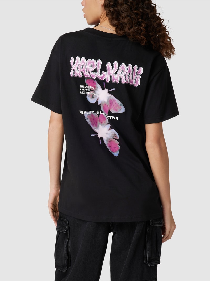 T-Shirt aus reiner Baumwolle mit Label-Detail - P&C x Karl Kani in black