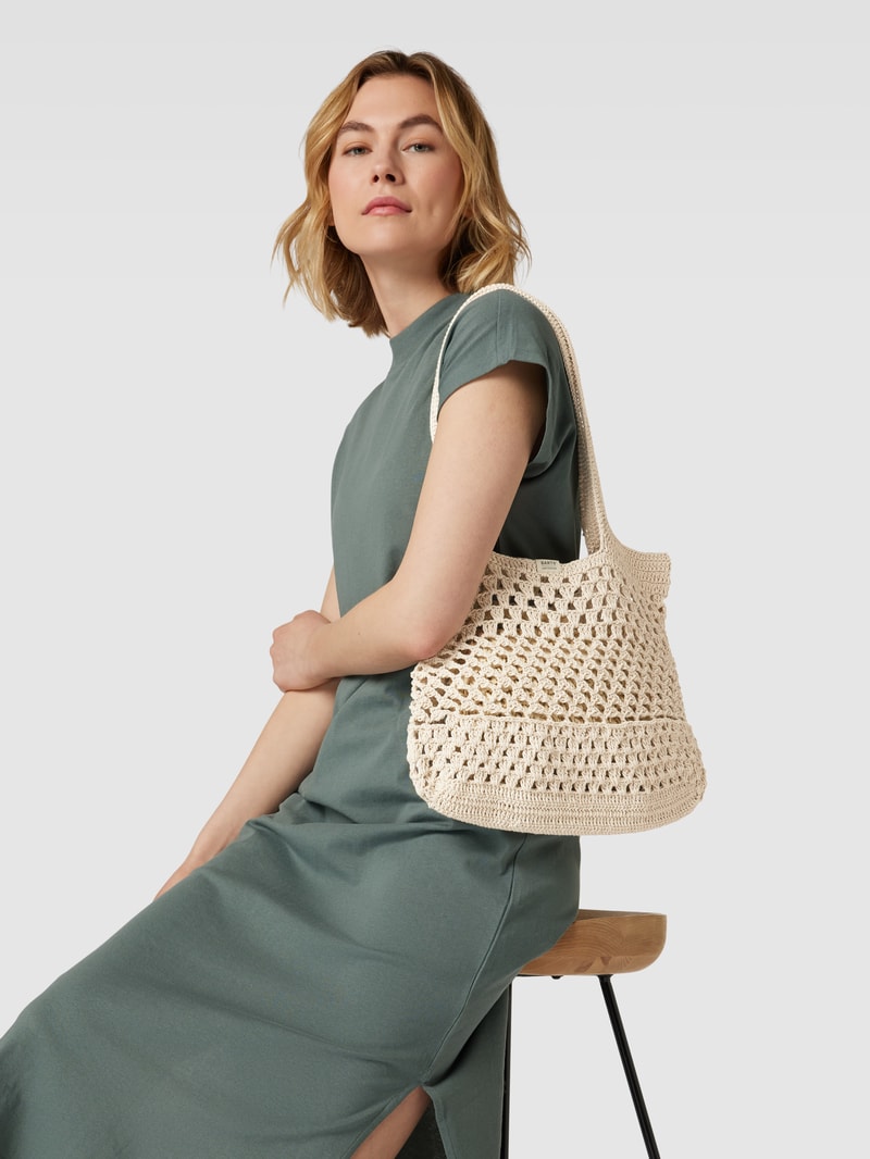 Shopper mit Lochmuster Modell 'Oceanz' in ecru