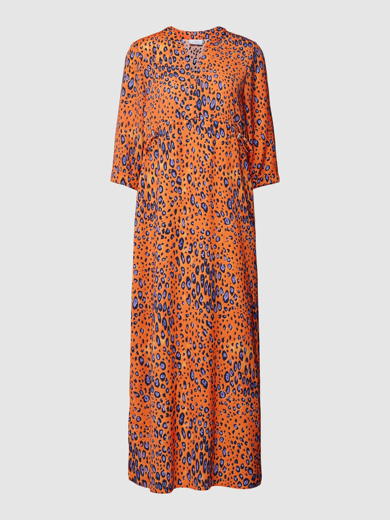 Maxikleid mit Allover-Muster in orange