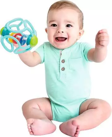 baliba Rasselball türkis - Babyspielzeug ab 3 Monaten