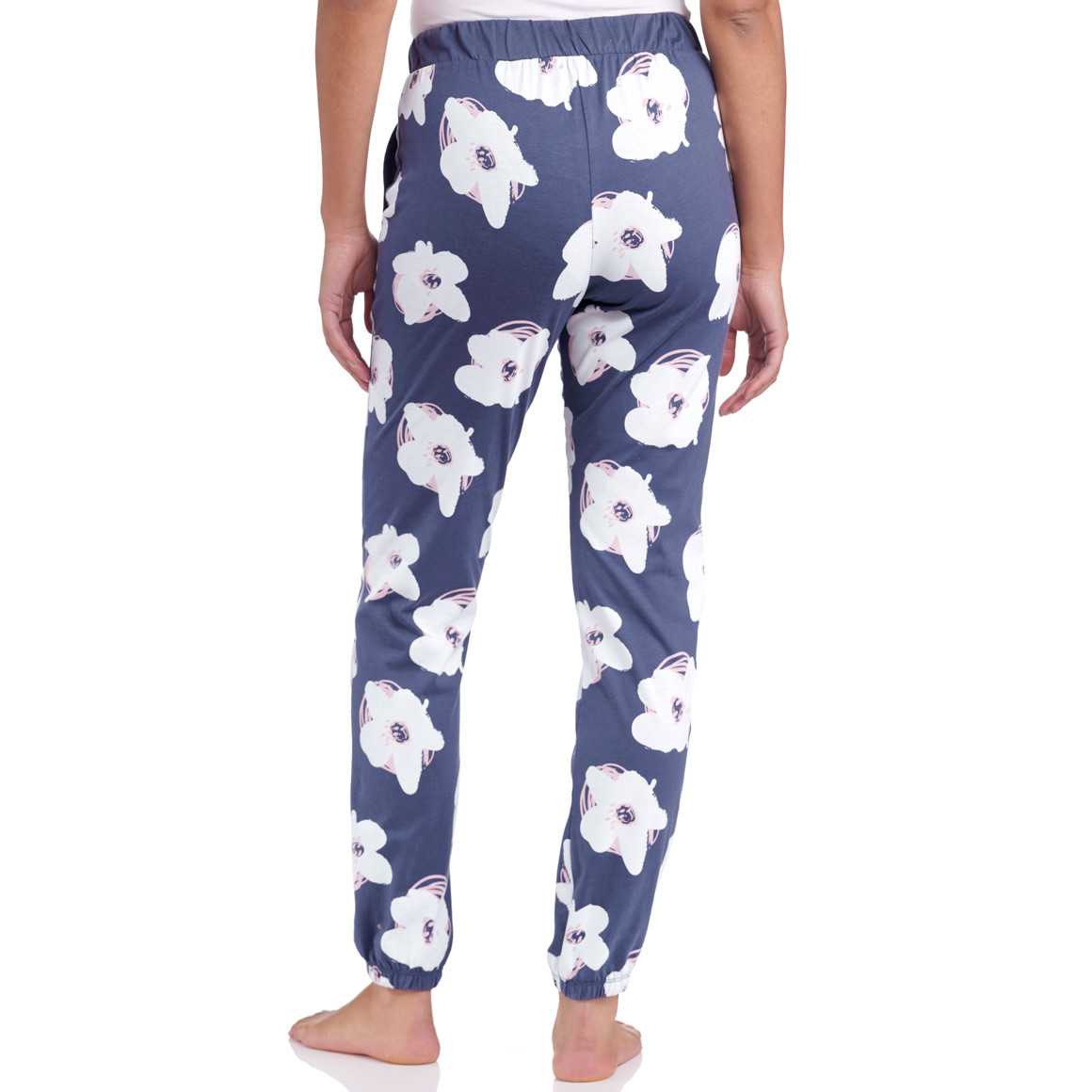 Damen Schlafhose mit großen Blumen-Motiven