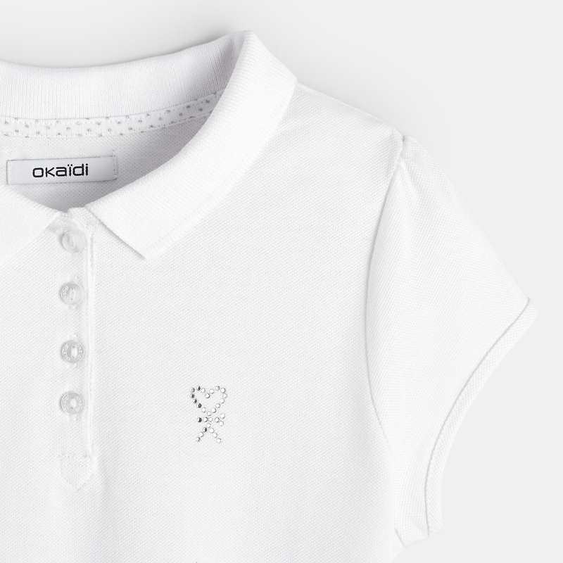 Polo uni blanc fille